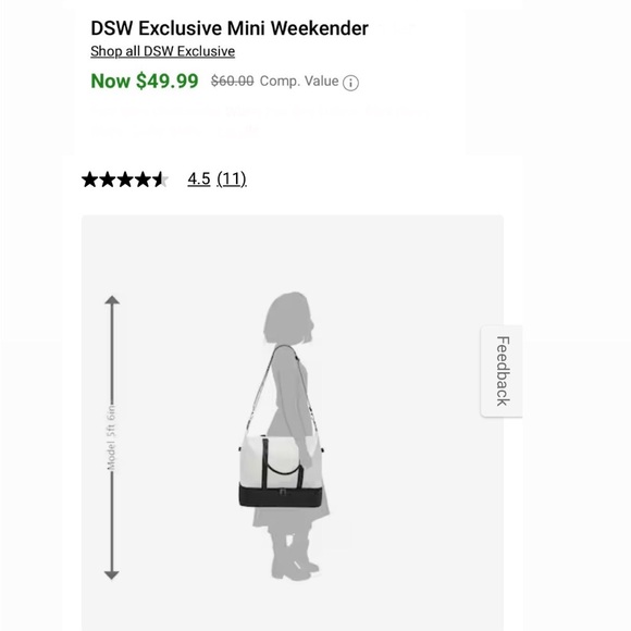 NWT DSW Exclusive Mini Weekender in Black & White - Picture 10 of 16